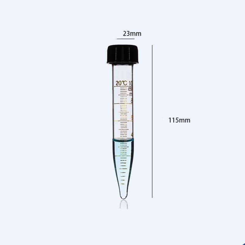 Centrifuge glass tubes with conical bottom and screw cap, capacity 5 to 50 ml, 10 pcs/pack