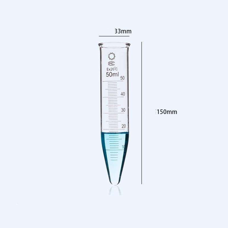 Centrifuge glass tubes with conical bottom, capacity 5 to 50 ml, 10 pcs/pack, without Cap