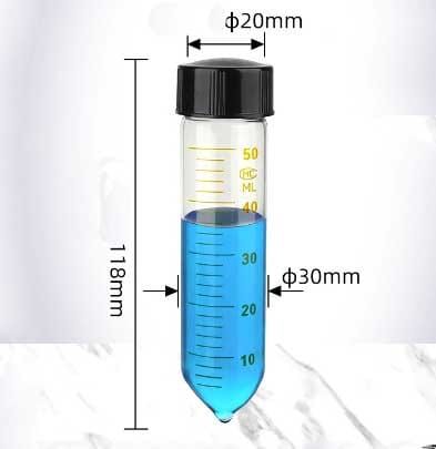Centrifuge glass tubes with conical bottom and screw cap, capacity 5 to 50 ml, 10 pcs/pack