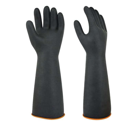 Chemical protection gloves, Natural Latex, Anti-Slip Surface