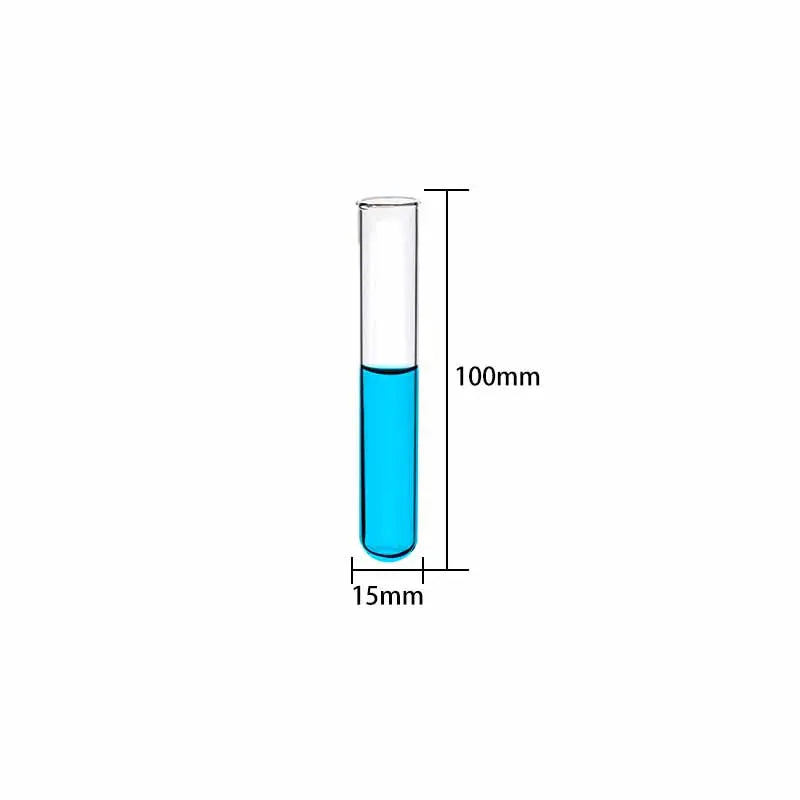 Clear Glass Test Tubes with Beaded Rim, No Graduation, 10 Pcs/Pack