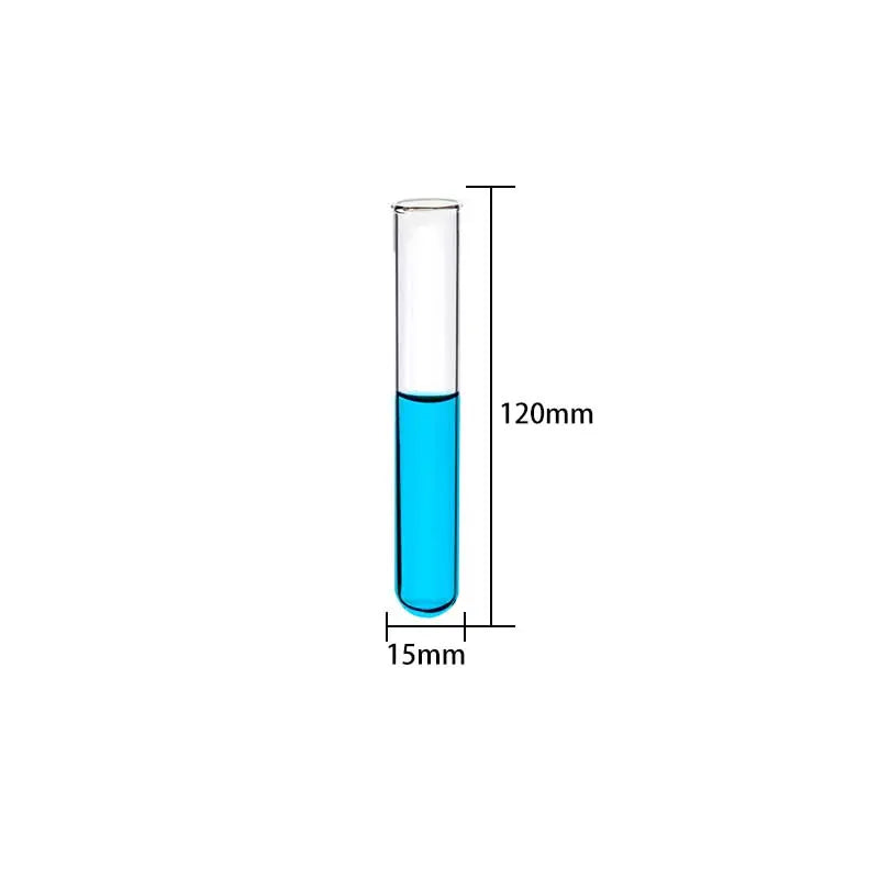 Clear Glass Test Tubes with Beaded Rim, No Graduation, 10 Pcs/Pack