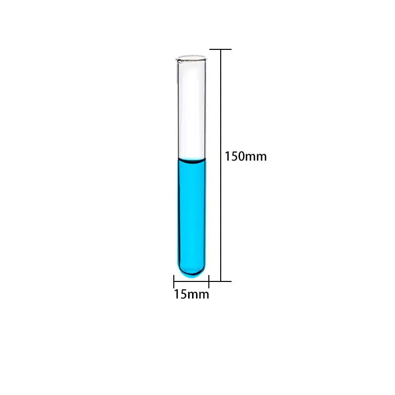 Clear Glass Test Tubes with Beaded Rim, No Graduation, 10 Pcs/Pack