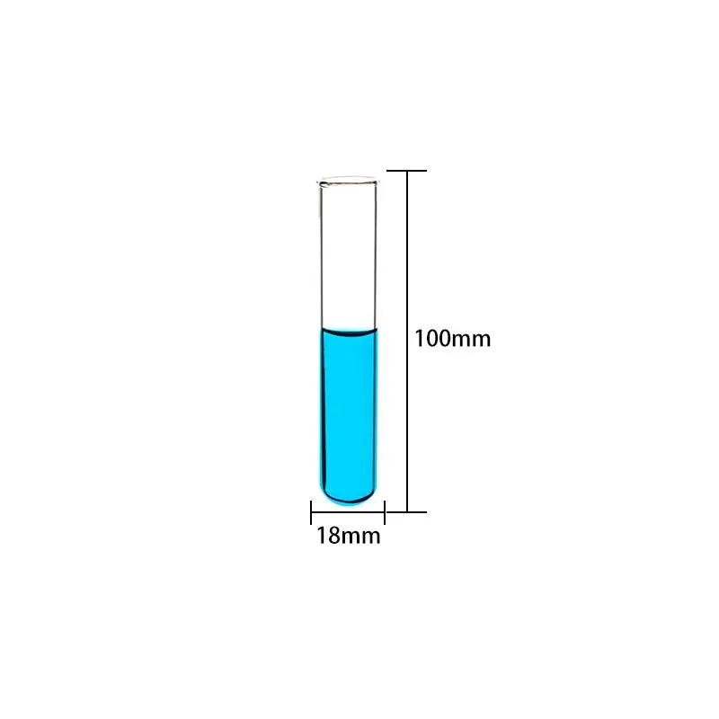 Clear Glass Test Tubes with Beaded Rim, No Graduation, 10 Pcs/Pack