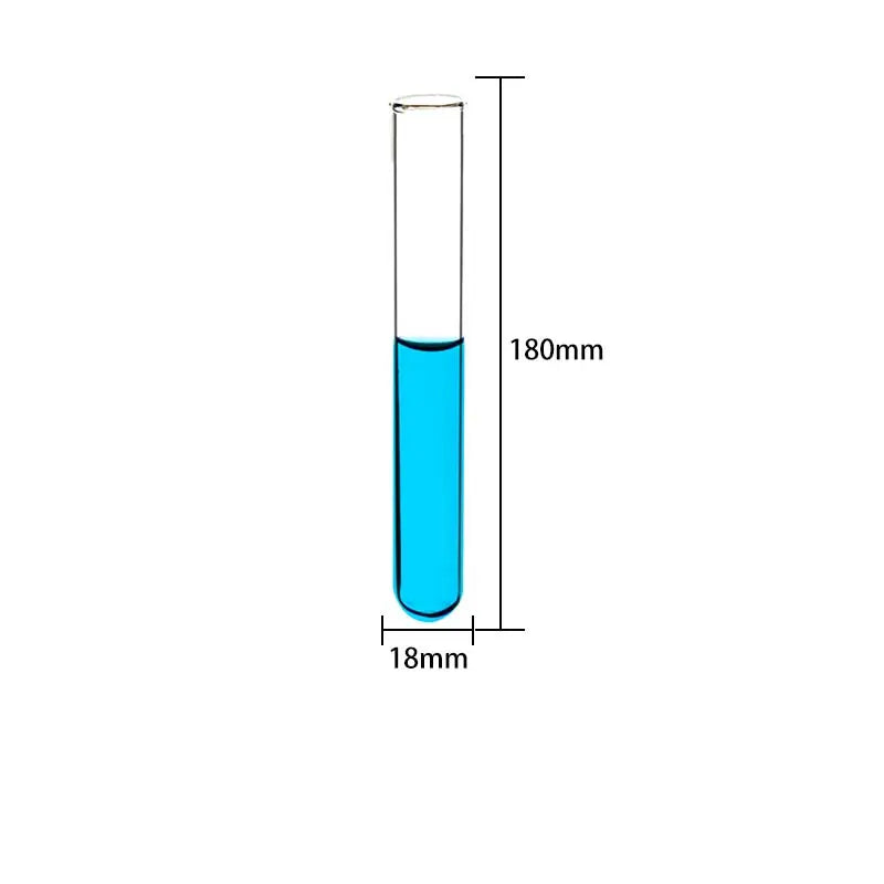 Clear Glass Test Tubes with Beaded Rim, No Graduation, 10 Pcs/Pack