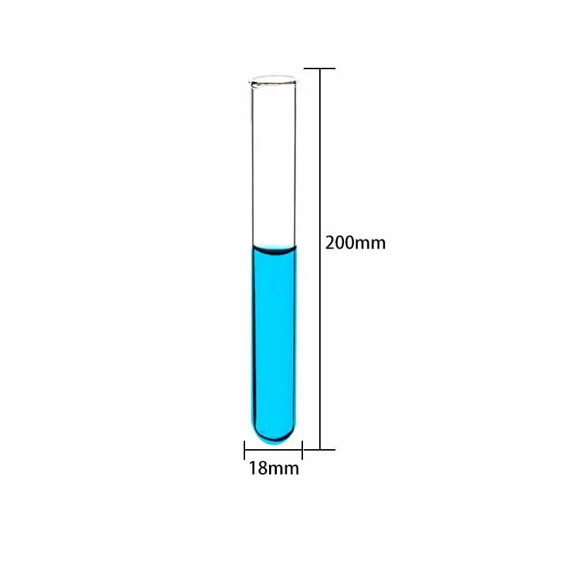 Clear Glass Test Tubes with Beaded Rim, No Graduation, 10 Pcs/Pack