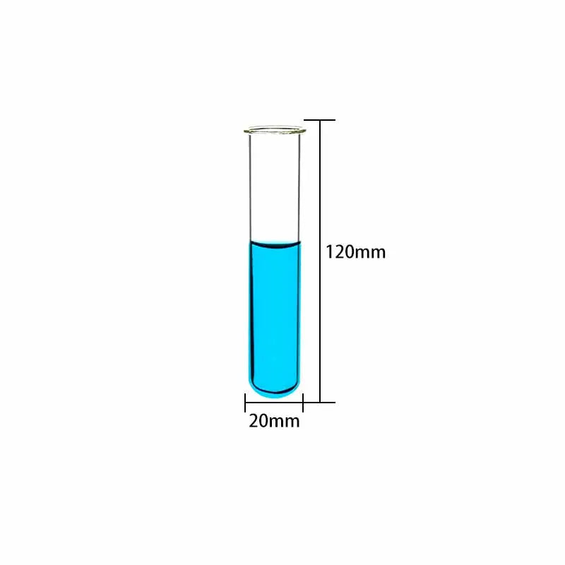 Clear Glass Test Tubes with Beaded Rim, No Graduation, 10 Pcs/Pack
