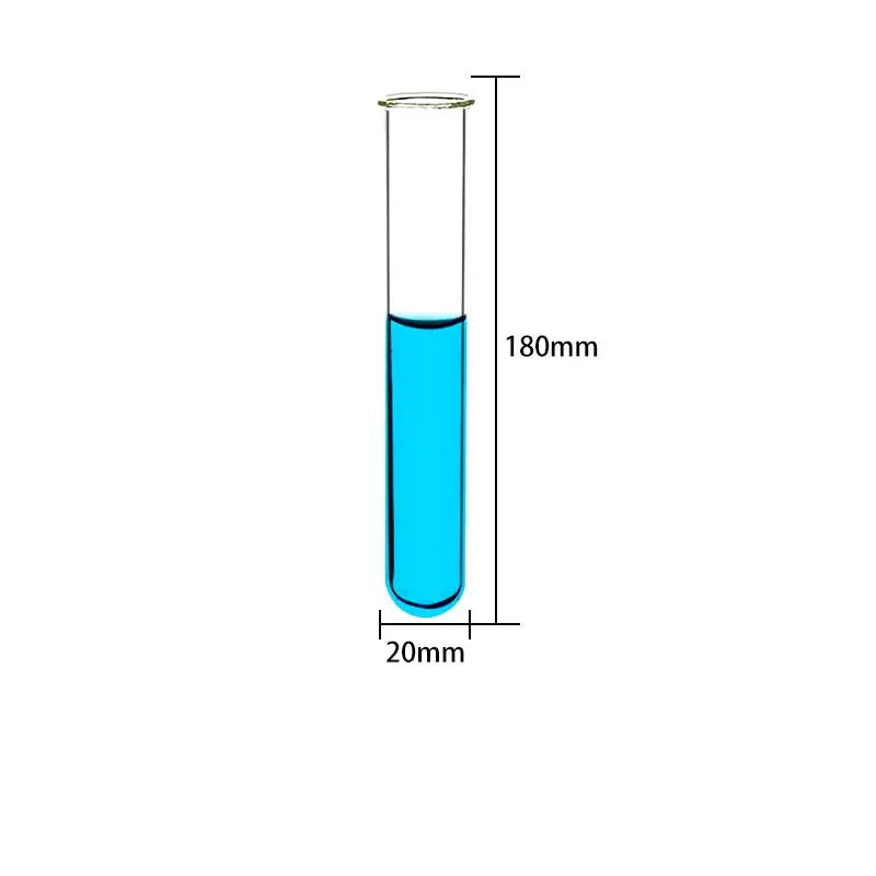 Clear Glass Test Tubes with Beaded Rim, No Graduation, 10 Pcs/Pack