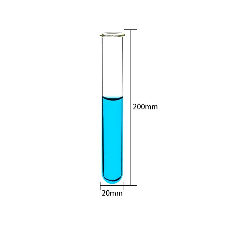 Clear Glass Test Tubes with Beaded Rim, No Graduation, 10 Pcs/Pack