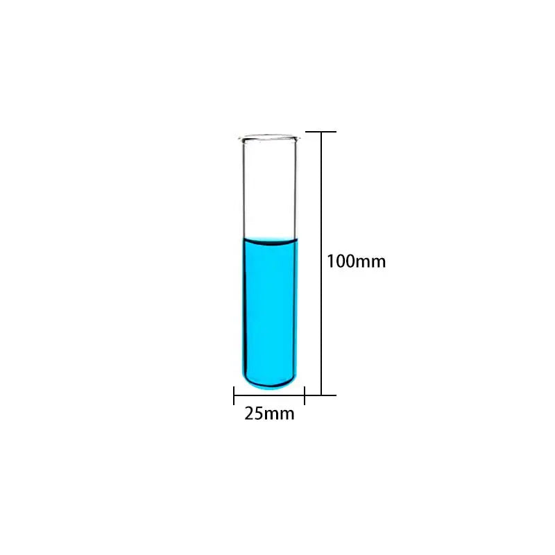 Clear Glass Test Tubes with Beaded Rim, No Graduation, 10 Pcs/Pack