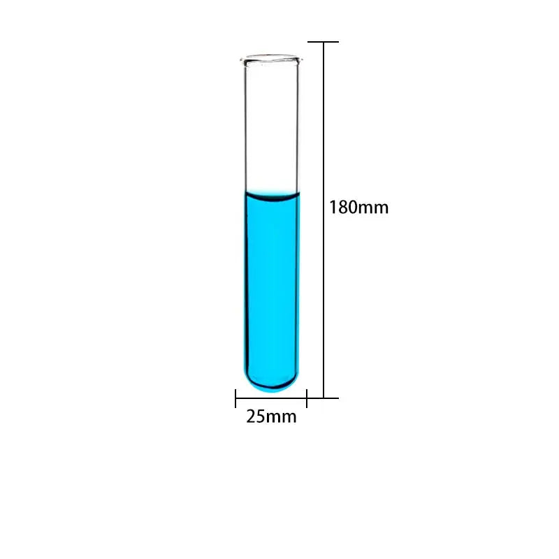 Clear Glass Test Tubes with Beaded Rim, No Graduation, 10 Pcs/Pack
