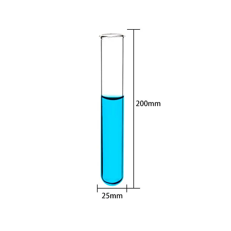 Clear Glass Test Tubes with Beaded Rim, No Graduation, 10 Pcs/Pack