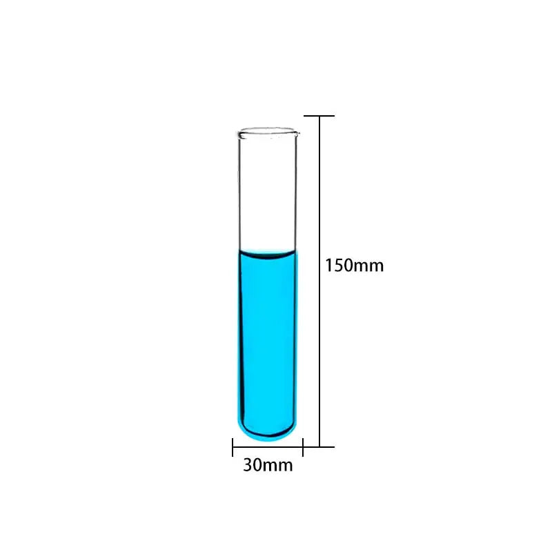 Clear Glass Test Tubes with Beaded Rim, No Graduation, 10 Pcs/Pack