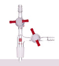 Connecting adapter with 2 PTFE stopcock and joint