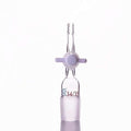 Connecting adapter with hose connector and PTFE stopcock