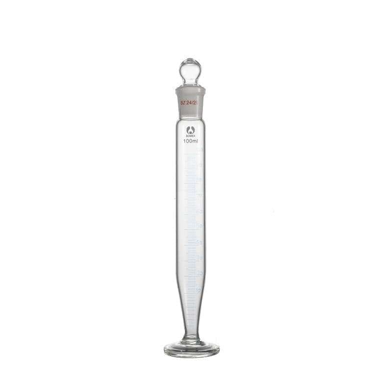 Crow receiver, Measuring Cylinder 100ml acc. to Groh with Glass Stopper, Borosilicate 3.3