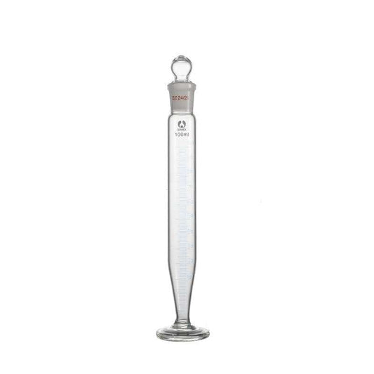 Crow receiver, Measuring Cylinder 100ml acc. to Groh with Glass Stopper, Borosilicate 3.3