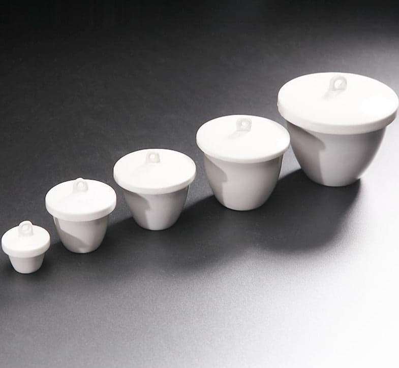 Porcelain Crucible with Cover, Capacity 5 to 300 ml