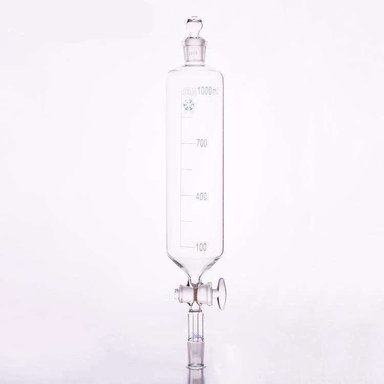 Cylindrical Separating Funnel with Stopcock and Stopper, 50 to 2,000 ml