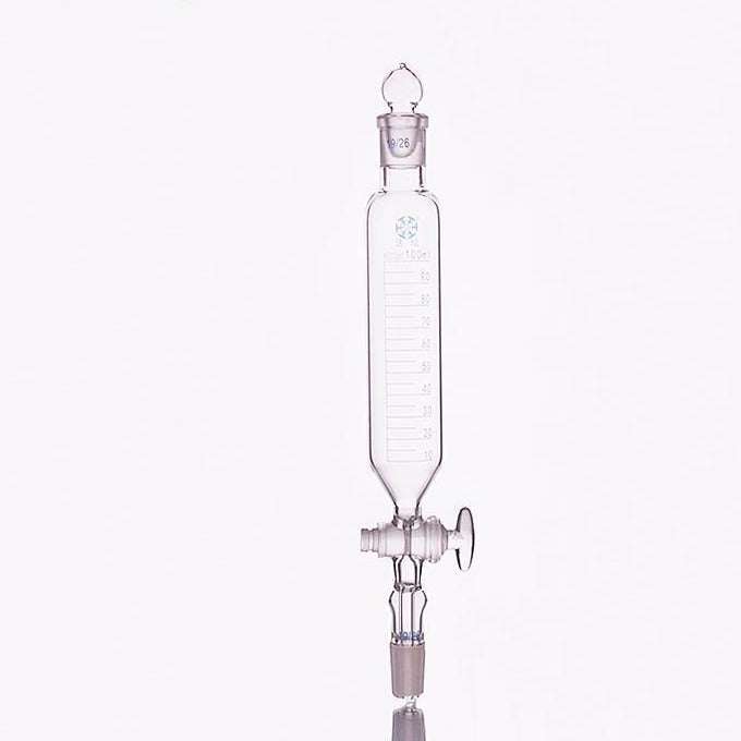Cylindrical Separating Funnel with Stopcock and Stopper, 50 to 2,000 ml