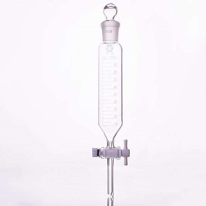 Cylindrical Separating Funnel with PTFE Stopcock, Graduated, 50 ml to 1,000 ml