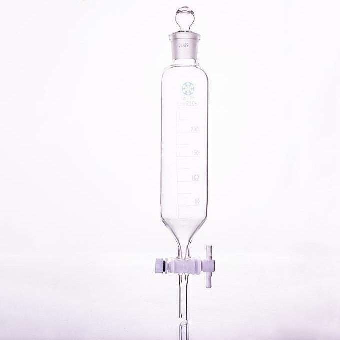Cylindrical Separating Funnel with PTFE Stopcock, Graduated, 50 ml to 1,000 ml