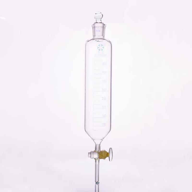 Cylindrical separating funnel with glass stopcock and stopper, graduated, 50 to 1.000 ml