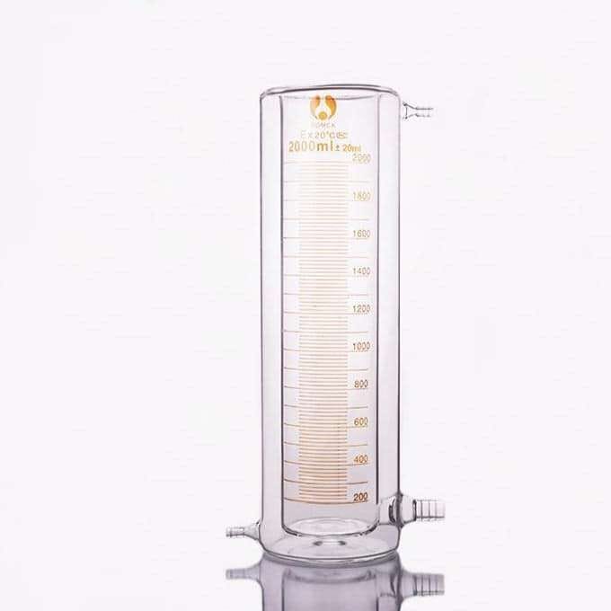 Double Jacketed Measuring Cylinder, 200–2000 ml, Borosilicate Glass 3.3