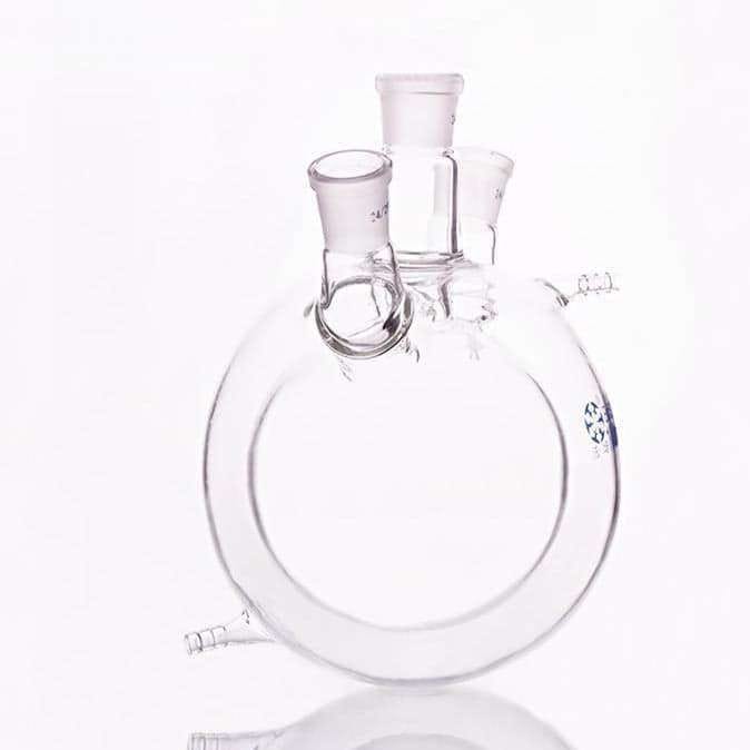 Double Jacketed Three-Neck Round Bottom Flask, 500–2000 ml, Borosilicate Glass 3.3