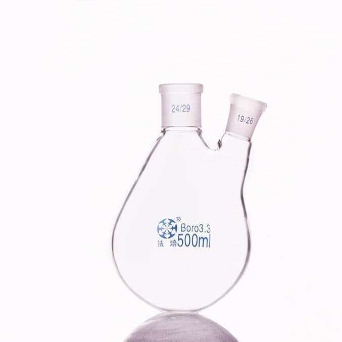 Double-necked evaporating flask, bevelled side necks, 25 to 3.000 ml