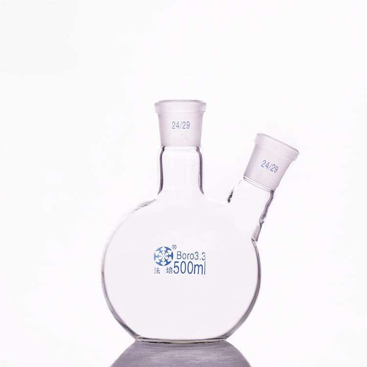Double-necked flat-bottom flask, bevelled side necks, 250 ml to 5.000 ml