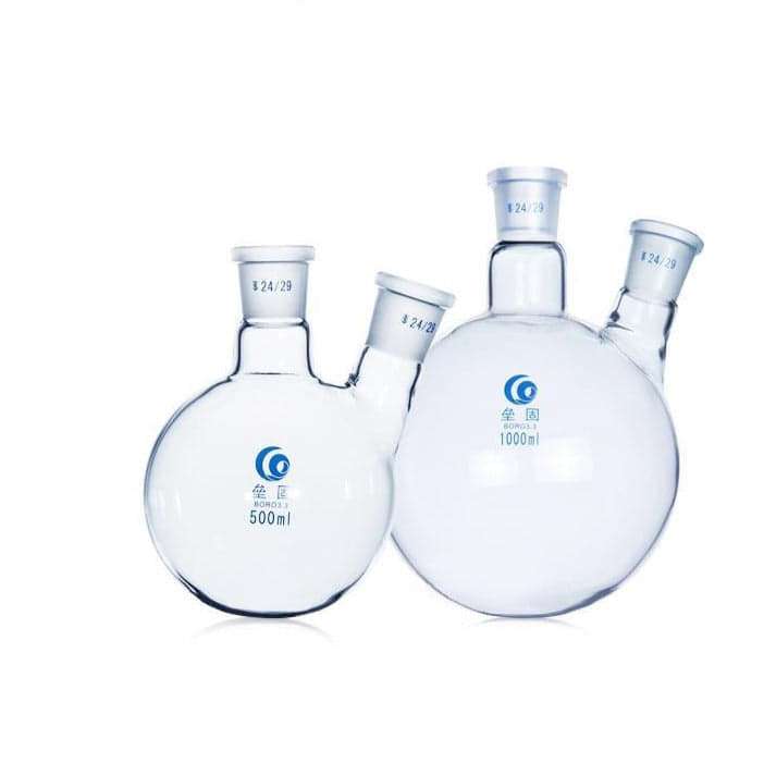 Double-Necked Round-Bottom Flask with Bevelled Side Necks, 250 ml to 5,000 ml