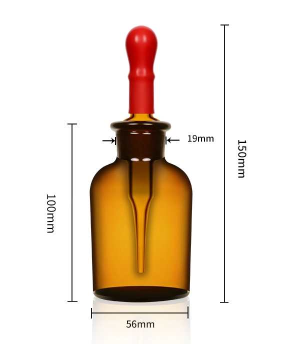 Dropper Bottle with Pipette, Brown Glass, 30 to 125 ml