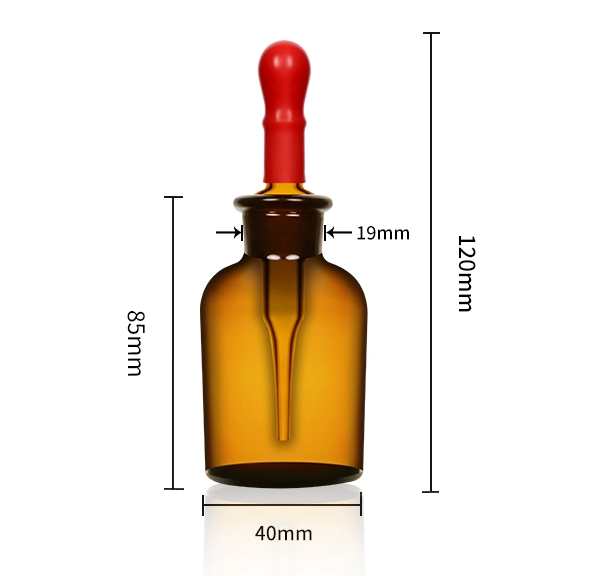 Dropper Bottle with Pipette, Brown Glass, 30 to 125 ml