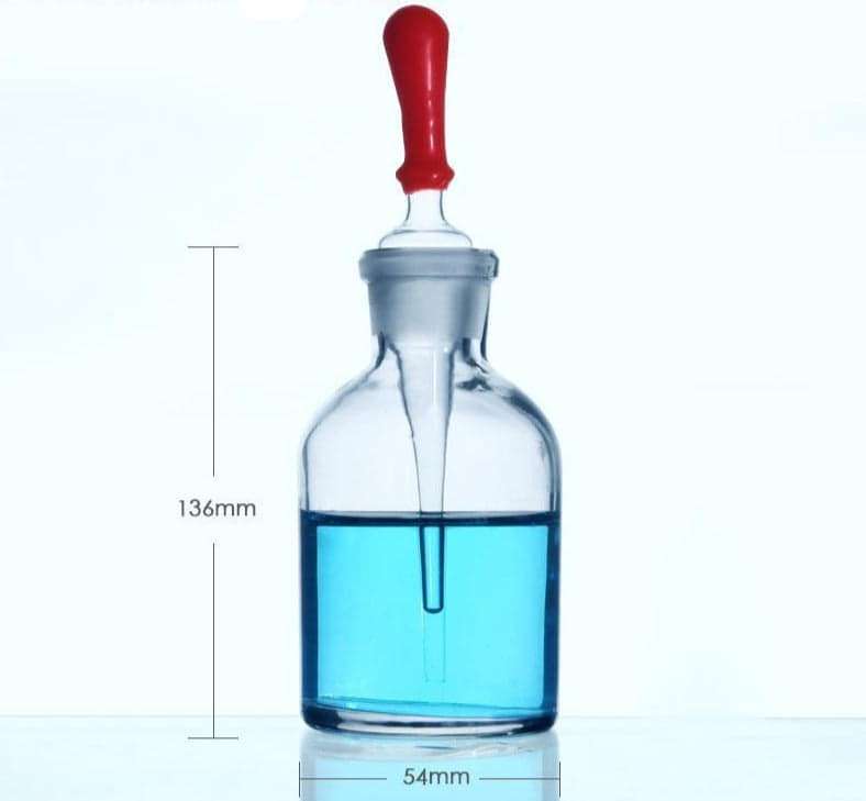 Dropper bottle with pipette, clear glass, 30 ml to 125 ml