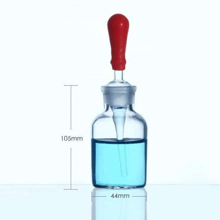 Dropper bottle with pipette, clear glass, 30 ml to 125 ml