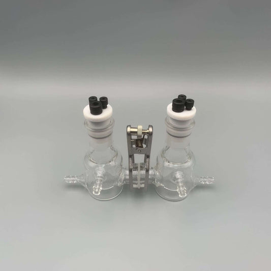 Dual chamber H-cell membrane low volume electrochemical reactor with water jacket