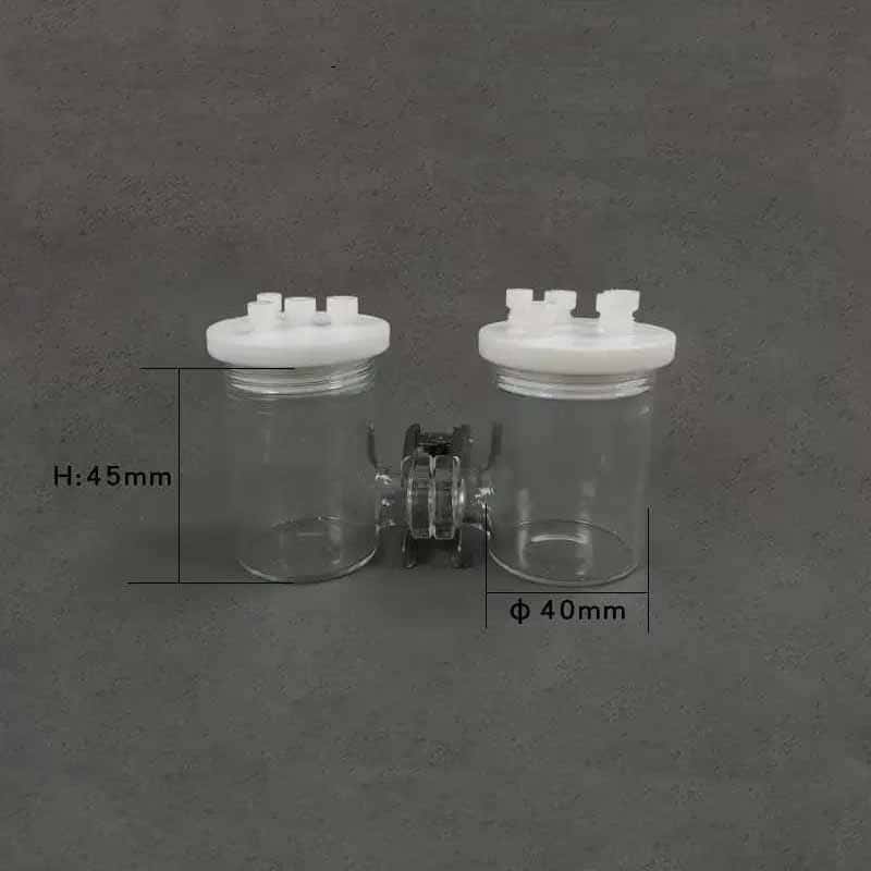 Dual chamber H-cell membrane sealed electrochemical reactor, capacity 50 to 500 ml