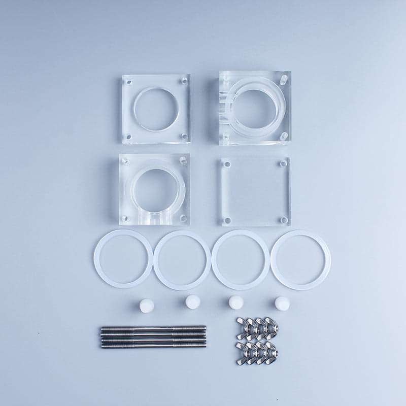 Dual chamber cube-shaped reactor for microbial fuel cell (MFC), Capacity 7 to 118 ml each single chamber