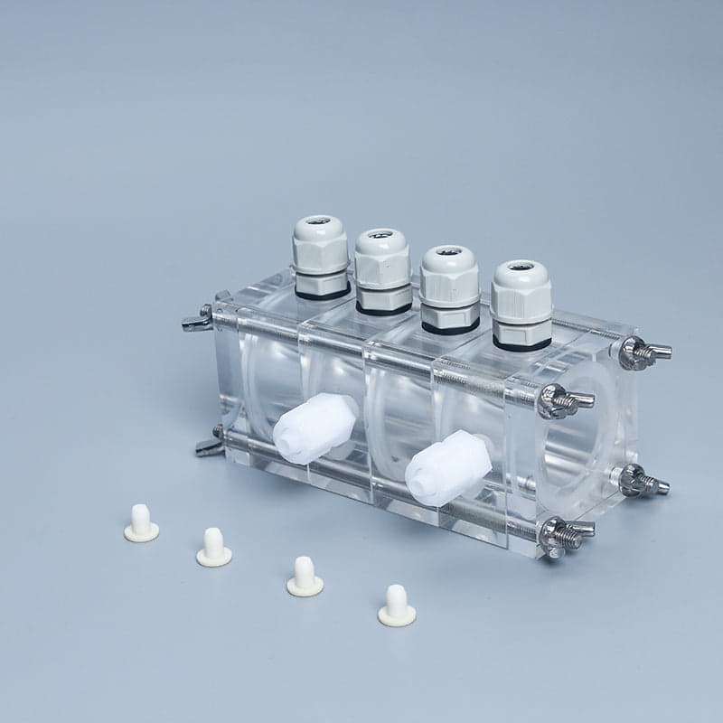 Dual chamber cube-shaped reactor for microbial fuel cell (MFC), Capacity 7 to 118 ml each single chamber