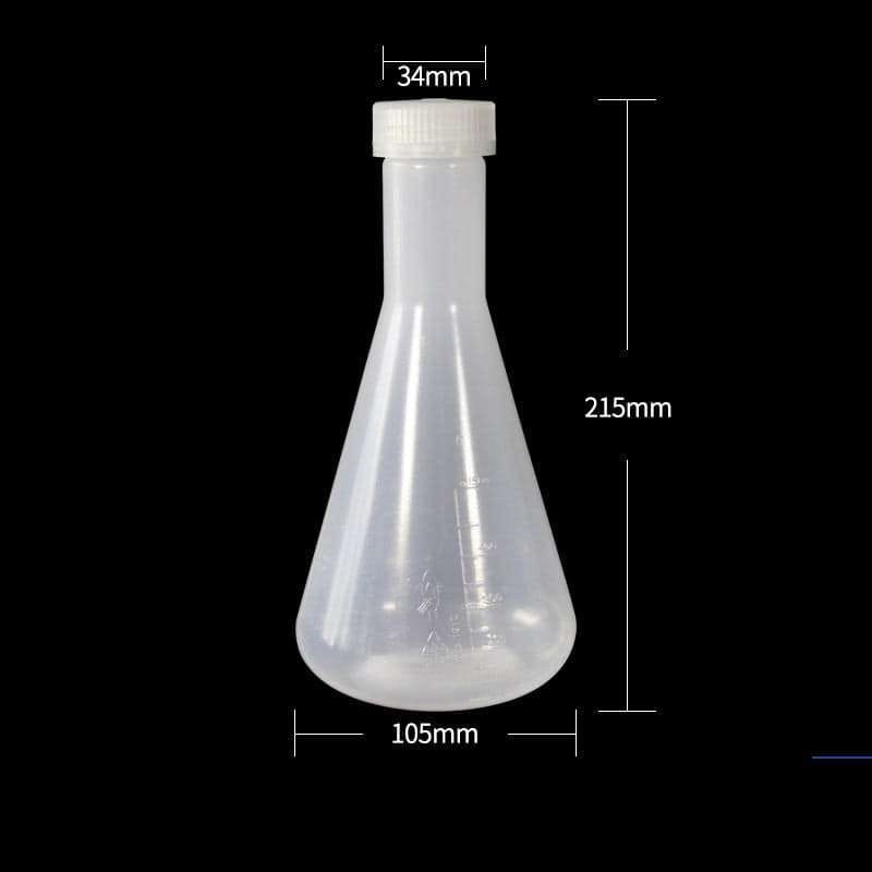 Erlenmeyer flask with screw cap, Plastic PP, capacity 125 ml to 500 ml
