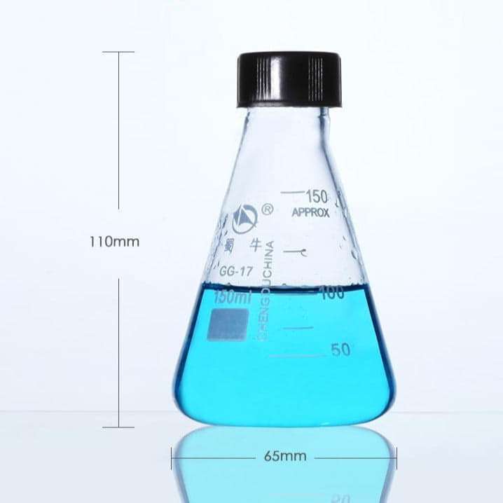 Erlenmeyer flask with screw closure, 50 ml to 1.000 ml