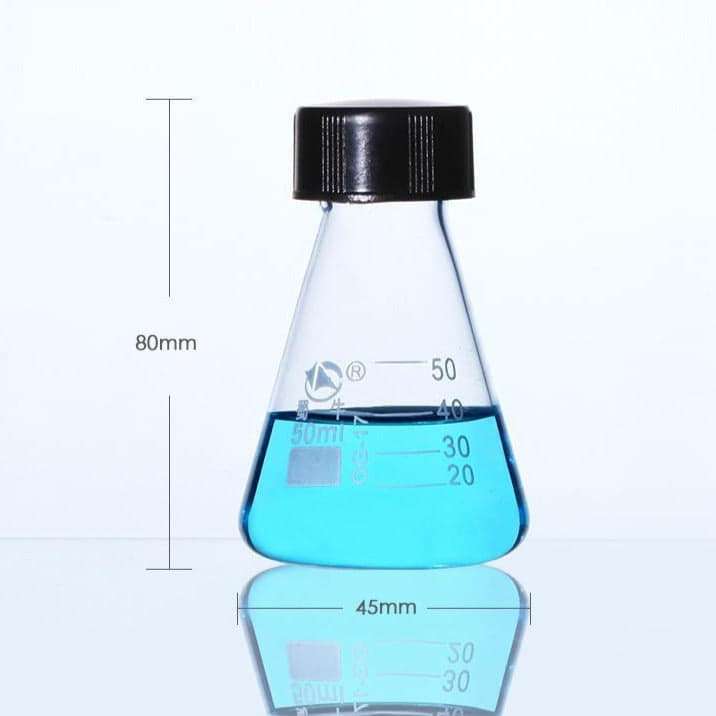 Erlenmeyer flask with screw closure, 50 ml to 1.000 ml