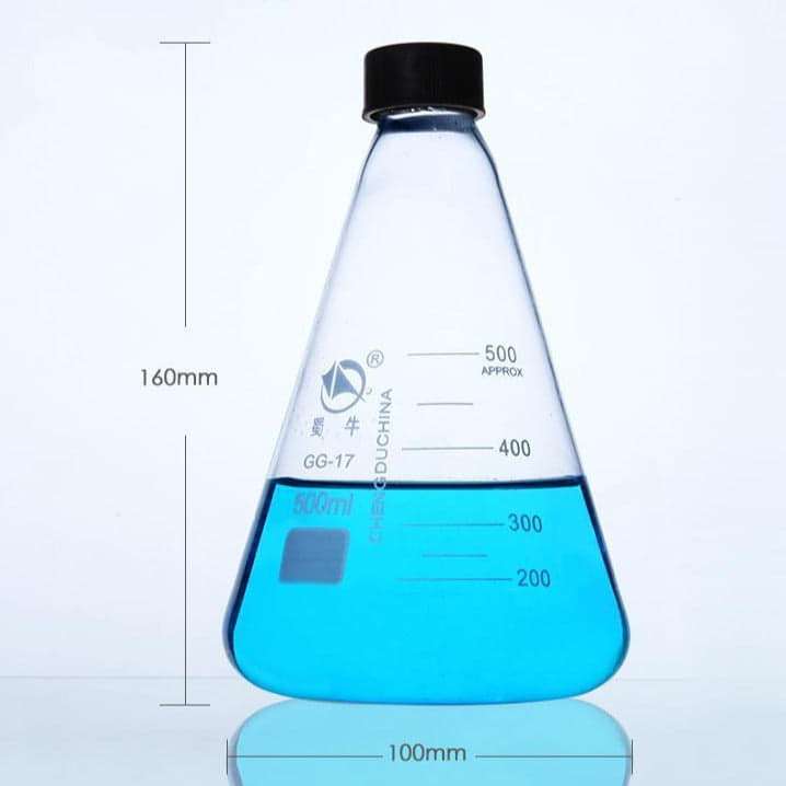 Erlenmeyer flask with screw closure, 50 ml to 1.000 ml