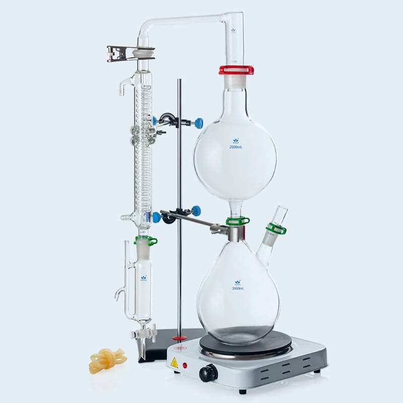 Essential Oil Steam Distillation Apparatus, Complete Glass Set, 500 to 2,000 ml