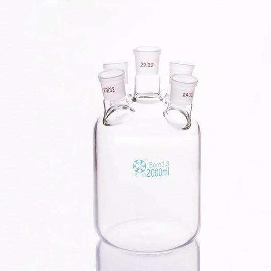 Five-necked cylindrical bottle, capacity 250 to 5.000 ml