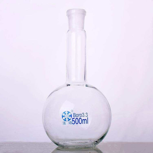 Flat bottom flask with joint and long neck, 50 to 3.000 ml