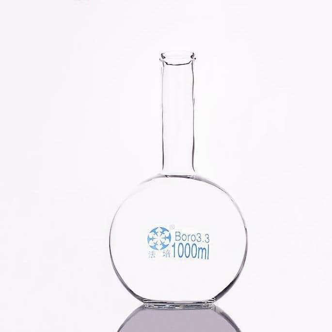 Flat bottom flask with long neck, 50 to 3.000 ml