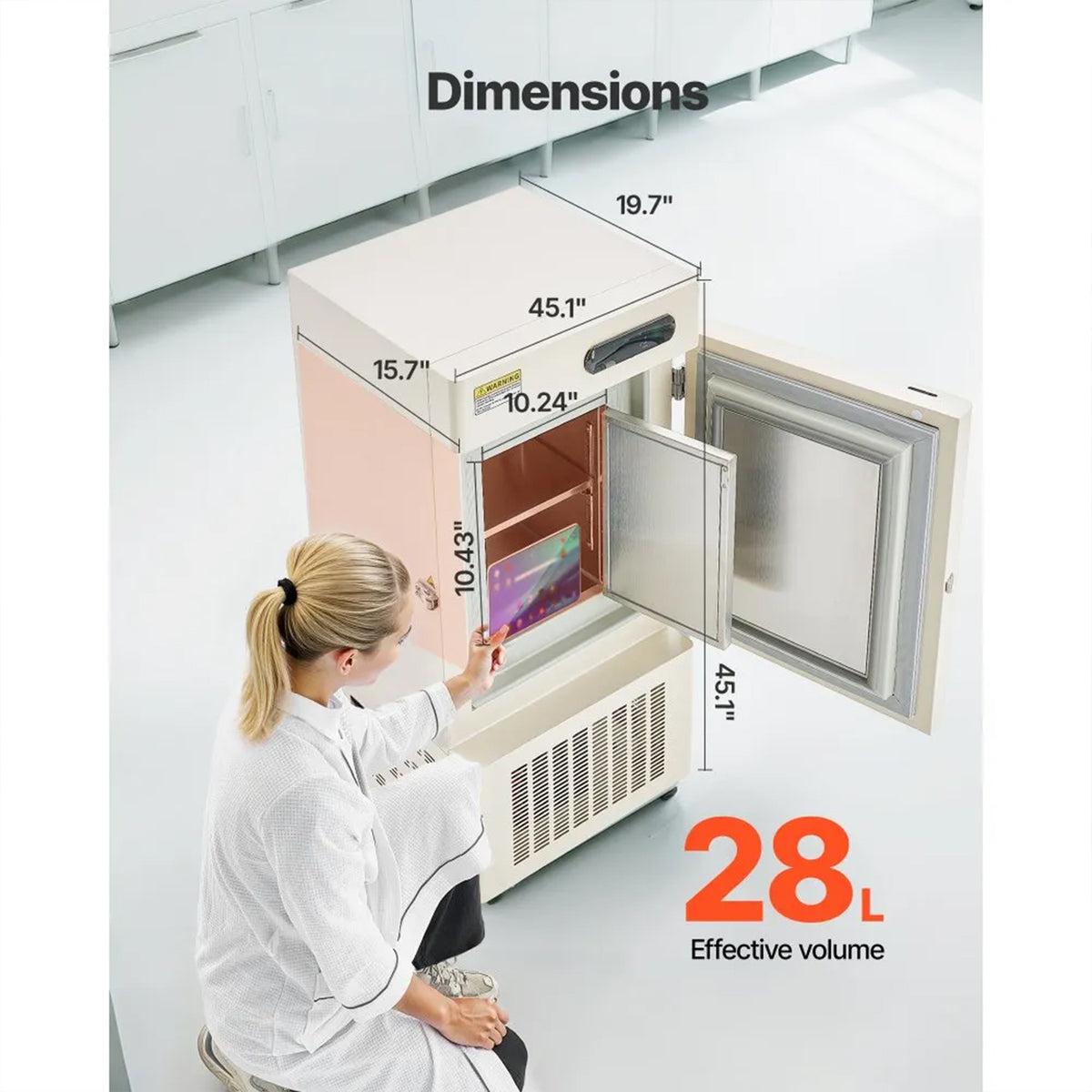 Ultra Low Temperature Lab Freezer, −40℉ to −123℉ Adjustable Temp Range