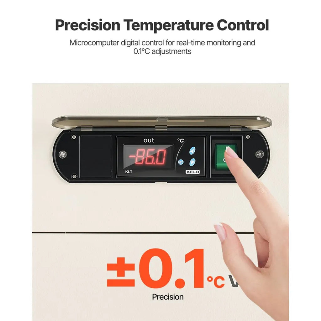 Ultra Low Temperature Lab Freezer, −40℉ to −123℉ Adjustable Temp Range